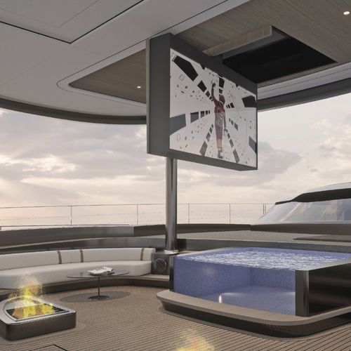 Contemporary TV ceiling mount - ULISSE ROTOR - Digisonic Srl - swivel / motorized / remote-controlled