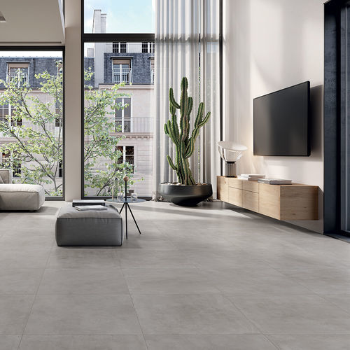 Porcelain stoneware tile - MATIC : GRIS - Novoceram sas - natural finish / indoor / bathroom