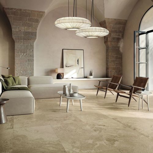 Porcelain stoneware tile - CLAIR - Novoceram sas - limestone / matte / indoor