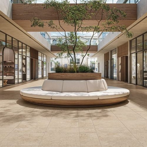 Travertine tile - LIGHT - Novoceram sas - stone / interior / outdoor