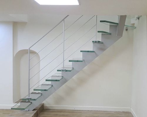 Straight staircase - MANHATTAN - Trescalini - quarter-turn / half-turn / wooden step