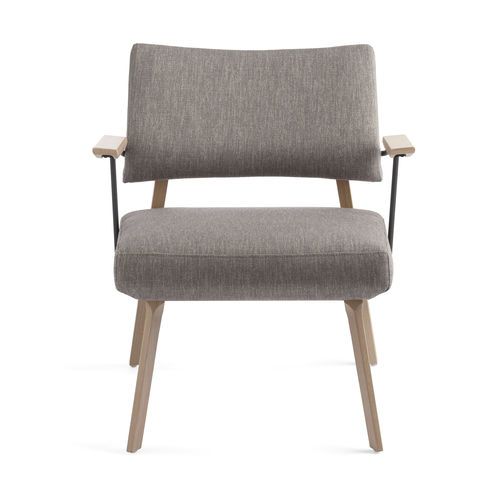 Contemporary armchair - LINDSAY UNI H40 +A - Mobitec Systems S.A. - leather / fabric / beech