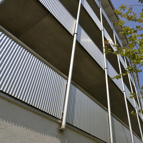 Panel cladding - SINUS - PREFA Aluminiumprodukte GmbH - alloy / aluminium / horizontal