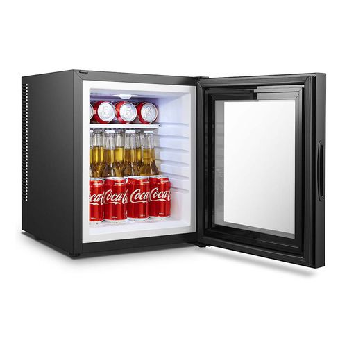 Compact minibar - NOBLE - OMNITEC SYSTEMS, S.L. - glazed / with hinged door / with built-in light