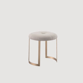 Contemporary stool - MOON  - HMD Furniture - fabric / metal base / cantilever