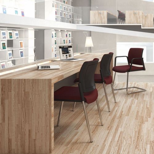 Contemporary conference chair - 500  - SEANROYALE - indoor / fabric / leather