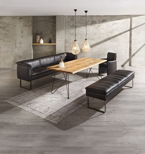 Modular upholstered bench - EAT.LOUNGE - SEANROYALE - contemporary / fabric / leather