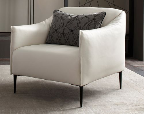 Contemporary armchair - MISS.DIXIE - SEANROYALE - leather / fabric / handmade