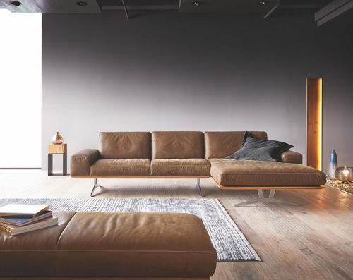 Corner sofa - HONORE.PM - SEANROYALE - contemporary / fabric / leather