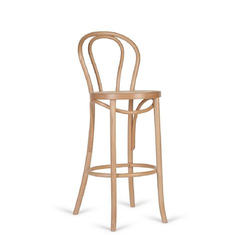 Traditional bar stool - 1930 - SEANROYALE - fabric / beech base / bentwood base