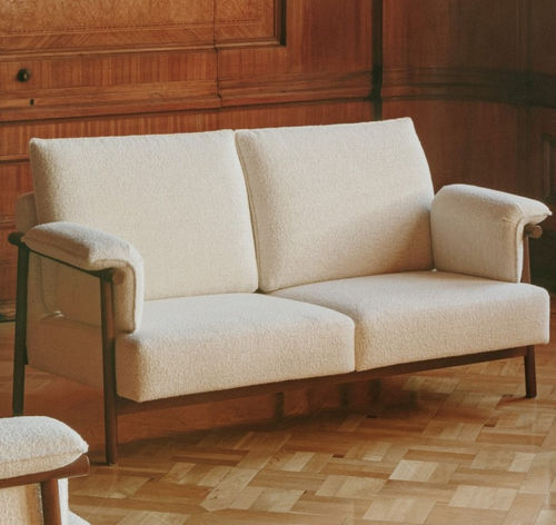 Contemporary sofa - FORESTER - SEANROYALE - fabric / with armrests / white