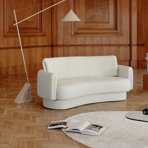 Semicircular sofa - ARROW - SEANROYALE - contemporary / fabric / white
