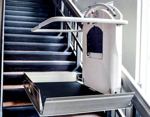 Handicapped platform stair lift - XPRESS II - Garaventa Lift - inclined ...