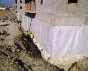 Drainage waterproofing membrane - TERADRAIN® BAT-FDE-FDEP - Teragéos - for retaining walls / roll / composite