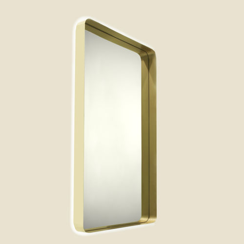 Wall-mounted bathroom mirror - LUZ DIFUSION - Art Deco / rectangular / steel