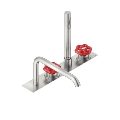 Bathtub mixer tap - VOX5940BZ - Neve rubinetterie - countertop / stainless steel / bathroom