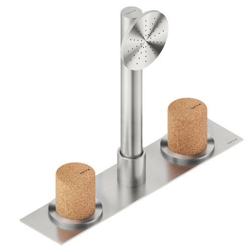 Stainless steel bathtub mixer set - DOX5940SCZ - Neve rubinetterie - deck mounted / contemporary / 3-hole