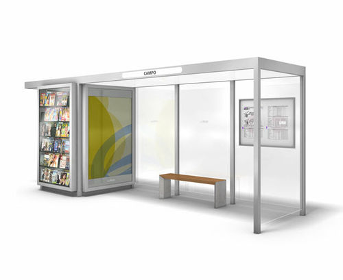 Aluminum bus shelter - CAMPO KIOSK - Wall AG