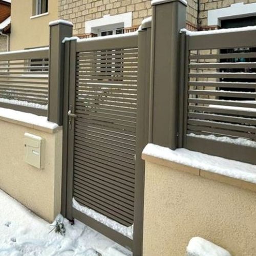 Louvered fence - KLOA - Kostum - garden / aluminum / straight