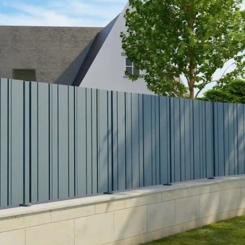 Louvered fence - KERIEC - Kostum - garden / aluminum / perforated