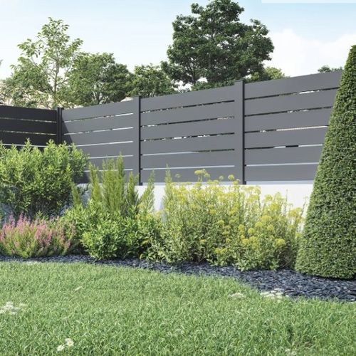 Louvered fence - BOSCO - Kostum - garden / aluminum / perforated