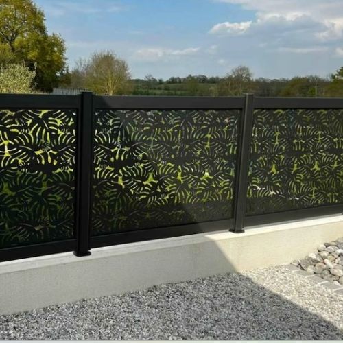 Louvered fence - FLAMIG - Kostum - garden / aluminum / aluminium