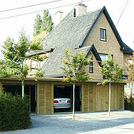 Roll-up garage door - Collstrop Garden - wooden / automatic