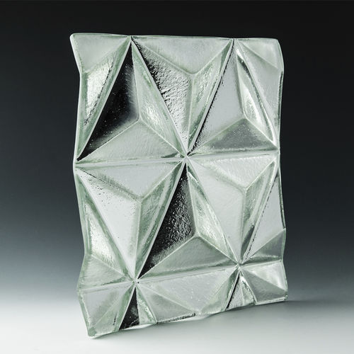 Tempered architectural glass - CONVEX PINNACLE - Nathan Allan Glass Studios Inc - patterned / frosted / for facade