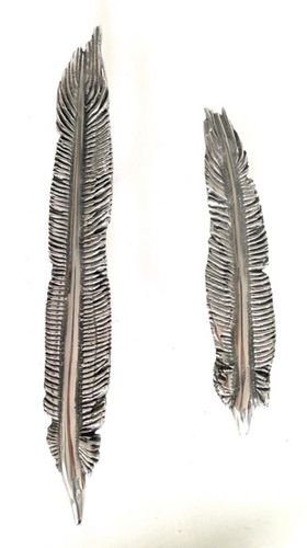 Door pull handle - FEATHER LONG - Philip Watts Design - brass / aluminum / bronze