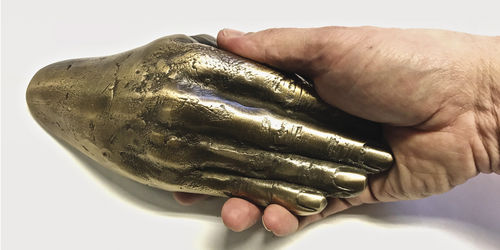 Door pull handle - HAND-LE - Philip Watts Design - brass / aluminum / bronze