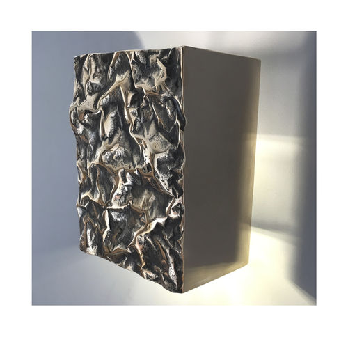 Contemporary wall light - CRUSHED WALL - Philip Watts Design - indoor / aluminum / brass