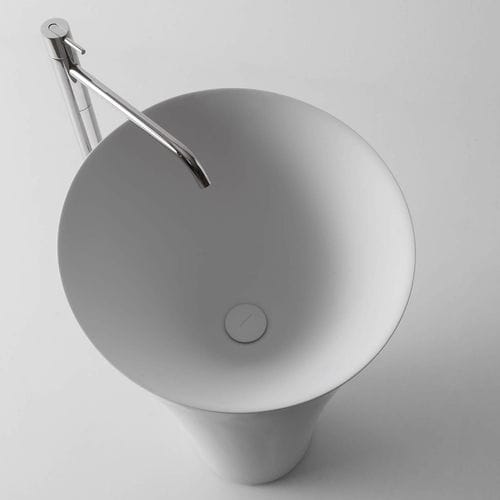 Free-standing washbasin - TUBA - ANTONIO LUPI - Cristalplant® / round / contemporary