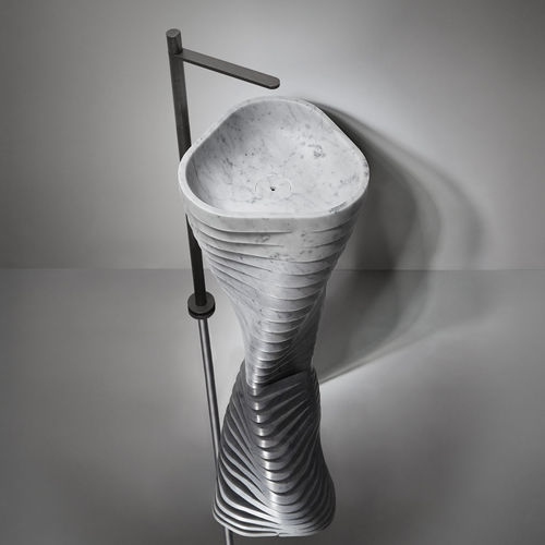Free-standing washbasin - VORTICE - ANTONIO LUPI - Carrara marble / sculptural / contemporary
