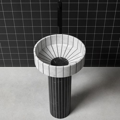 Free-standing washbasin - 024 - ANTONIO LUPI - natural stone / matte finish / round