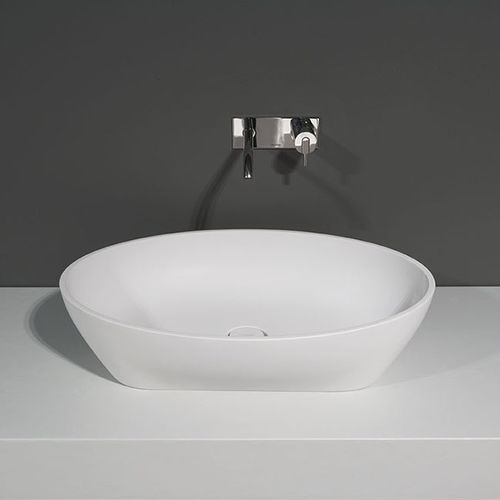 Countertop washbasin - SOLIDEA - ANTONIO LUPI - Cristalplant® / oval / contemporary