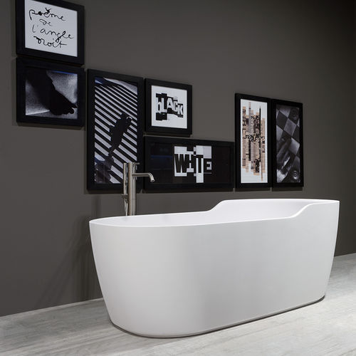 Oval bathtub - FUNNY WEST - ANTONIO LUPI - free-standing / Cristalplant® / white