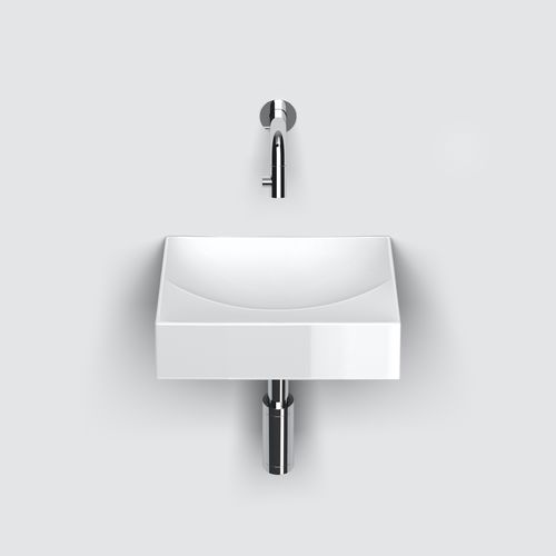 Wall-mounted hand basin - CL/ - Clou BV - countertop / rectangular / ceramic
