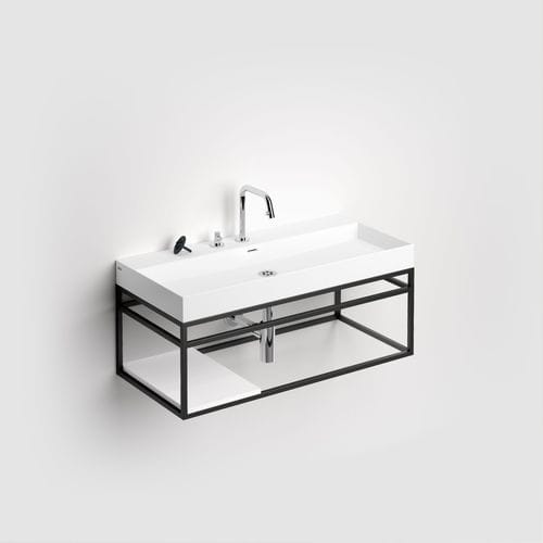 Wall-mounted washbasin - CL/02.01438 - Clou BV - ceramic / with towel rack / with mixer tap