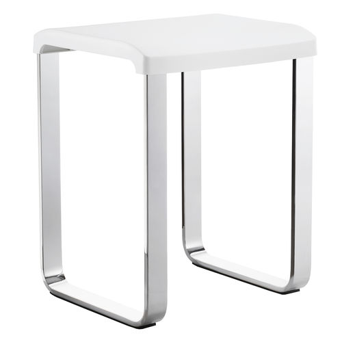 Contemporary shower stool - H0864032 - HEXOTOL - brass base / sled base / without armrests
