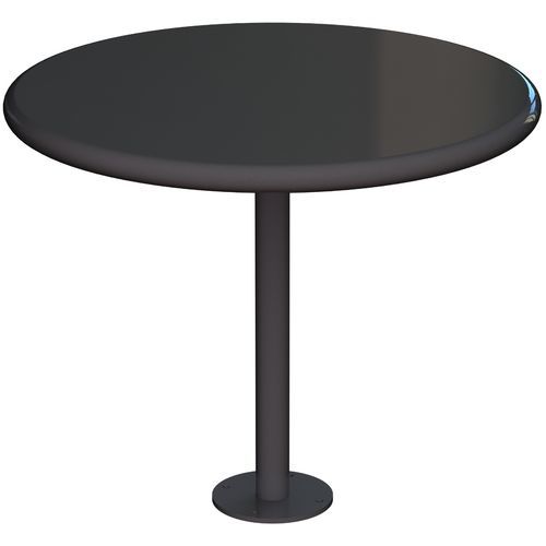 Contemporary bistro table - ODYSSEY  - Madrax/Thomas Steele - powder-coated steel / powder-coated steel base / round
