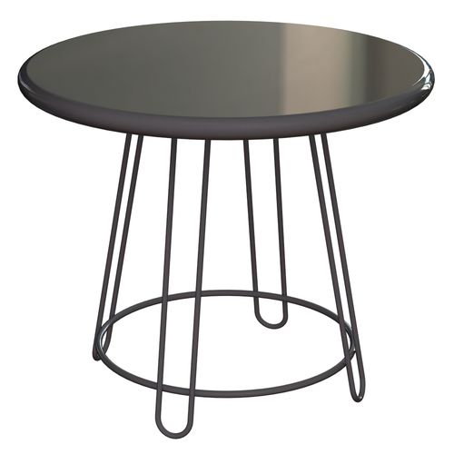 Contemporary bistro table - PARLOR  - Madrax/Thomas Steele - powder-coated steel / powder-coated steel base / round