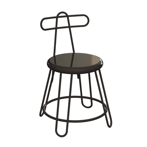 Contemporary chair - PARLOR - Madrax/Thomas Steele - outdoor / powder-coated steel / powder-coated steel base