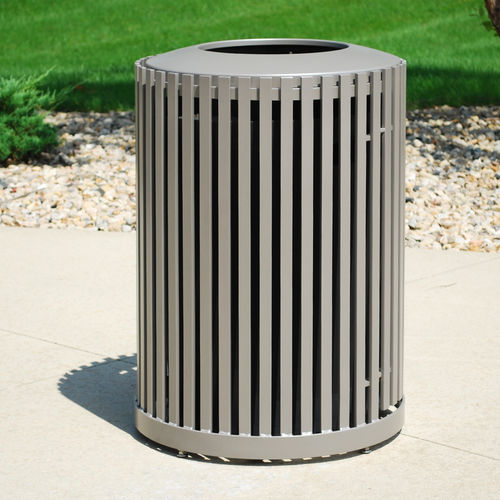 Public trash can - CHANDLER™ - Madrax/Thomas Steele - powder-coated steel / without lid / outdoor