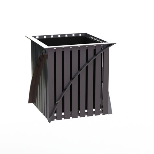 Powder-coated steel planter - ASHTON™  - Madrax/Thomas Steele - square / contemporary / for public space