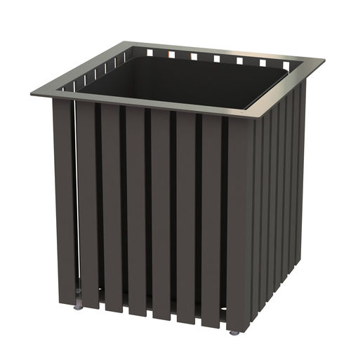 Plastic planter - ARCADIA - Madrax/Thomas Steele - powder-coated steel / square / contemporary