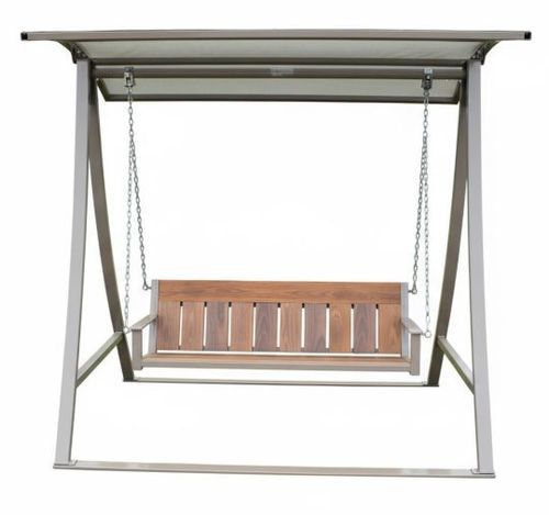 Ipe swing - MONONA SWING BENCH - Madrax/Thomas Steele - engineered wood / recycled plastic