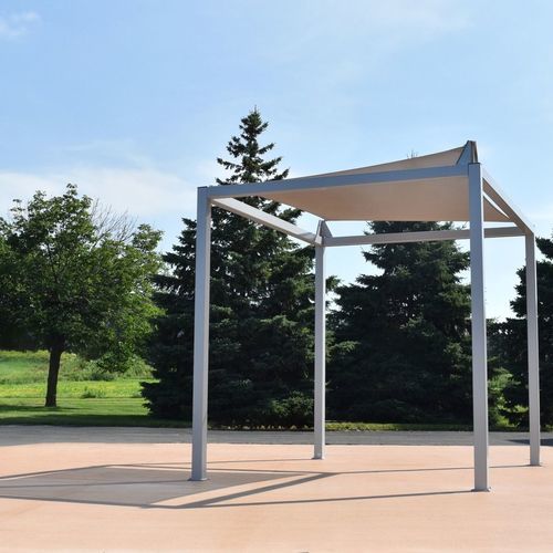 Fabric gazebo - Madison&trade; Shelter - Madrax/Thomas Steele - powder-coated steel / fabric roof / steel frame