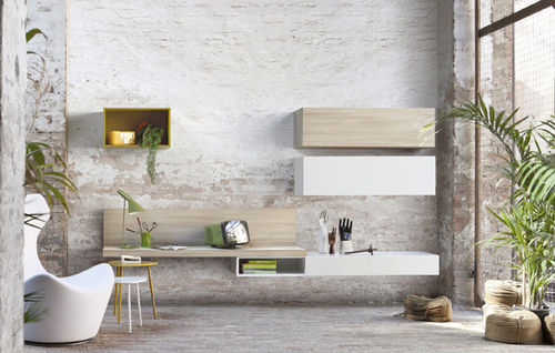 Contemporary living room wall unit - FREE KUBE - Le Monde Wood