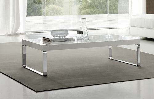 Contemporary coffee table - DRINK - Le Monde Wood - chromed metal / rectangular / home