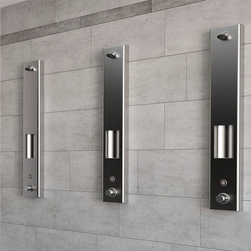 Thermostatic shower column - CONGENIAL SERIES - HighTech Design Products AG - electronic / commercial / stainless steel
